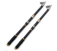 Professional 2.1M-3.6M Carbon Fiber Telescopic Fishing Rod Portable Spinning Fishing Rod for Fish(Black,3.0 meter)