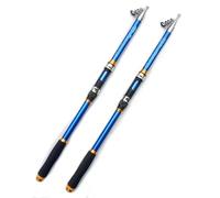 Professional 2.1M-3.6M Carbon Fiber Telescopic Fishing Rod Portable Spinning Fishing Rod for Fish(Blue,2.1 Meter)