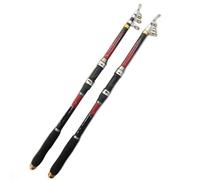 Professional 2.1M-3.6M Carbon Fiber Telescopic Fishing Rod Portable Spinning Fishing Rod for Fish(Red,2.7 meter)
