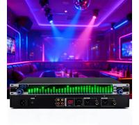 Professional 2-Channel Graphic Equalizer with 31-Band Stereo, 10 Preset Effects, and Independent Low/Mid/Treble Adjustment for Enhanced Sound Quality and Noise Cancellation in Studio Applications