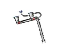 Professional 2 Compartment Sink Drainages Set Rusts Proof Metal Pipe Systems for Long Service Modern Basin Kitchen Drainage with Fast Drain Technology & Rust Resistance