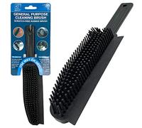 PROFESSIONAL 2 IN 1 RUBBER HAND BRUSH GENERAL PURPOSE CLEANING BRUSH WITH SCRATCH FREE RUBBER BRISTLES - IDEAL FOR PET HAIR REMOVAL FROM CARPETS AND FURNISHINGS by THE DUSTPAN AND BRUSH STORE