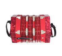 Professional 20 Buttons Accordion Concertina With Carry Bag, Entry Level Keyboard Instrument, For Adults Beginners Students, Fascinating Softer Sound (Color : Red)