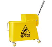 Professional 20 Litre Yellow Kentucky Mop System With Wheels and Double Bucket