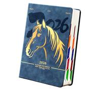 Professional 2026 Day Planner 400 Pages Dated PU Leather Academic Planner with Colored Monthly Tabs for Daily Scheduling PU Cover Notebook