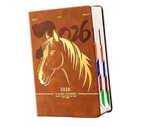 Professional 2026 Day Planner 400 Pages Dated PU Leather Academic Planner with Colored Monthly Tabs for Daily Scheduling PU Cover Notebook