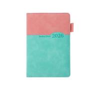 Professional 2026 Day Planner 400 Pages Dated PU Leather Academic Planner with Colored Monthly Tabs for Daily Scheduling Student Notebook