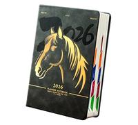 Professional 2026 Day Planner 400 Pages Dated PU Leather Academic Planner with Colored Monthly Tabs for Daily Scheduling PU Cover Notebook