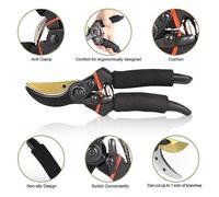 Professional 20cm titanium bypass pruner, high-end utility garden edger, sponge handle protection, hedge trimmer pruner