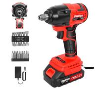 Professional 21V Cordless Impact Driver Wrench, 450Nm Brushless Motor, Includes 1.5Ah Li-ion Battery, Fast Charger, LED Light & Tool Accessories