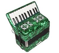 Professional 22 Keys 8 Bass Piano Accordion, Easy To Learn Music Accordion Instrument, For Kids, Solo And Ensemble, Musical Instrument For Home And Classroom (Color : Green)