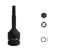 Professional 22mm Hexadecimal Bit Socket 1/2Inch Steel Designed for High Pressure and High Torques Environment CRMO Steel Socket
