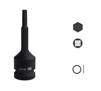 Professional 22mm Hexadecimal Bit Socket 1/2Inch Steel Designed for High Pressure and High Torques Environment CRMO Steel Socket