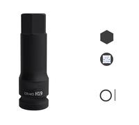 Professional 22mm Hexadecimal Bit Socket 1/2Inch Steel Designed for High Pressure and High Torques Environment CRMO Steel Socket