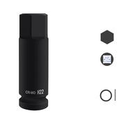 Professional 22mm Hexadecimal Bit Socket 1/2Inch Steel Designed for High Pressure and High Torques Environment CRMO Steel Socket