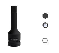 Professional 22mm Hexadecimal Bit Socket 1/2Inch Steel Designed for High Pressure and High Torques Environment CRMO Steel Socket