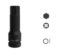 Professional 22mm Hexadecimal Bit Socket 1/2Inch Steel Designed for High Pressure and High Torques Environment CRMO Steel Socket