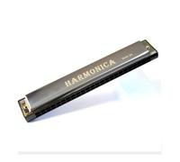 Professional 24 Hole Harmonica Metal Piano Suitable For Beginners With Piano Case(Silver)