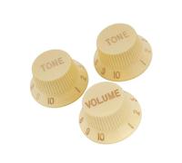 Professional 24 Tooth Tone And Volume Control Knob For Electric Guitar 2T1V Sets Guitar Knobs For Adult Beginners(Cream)