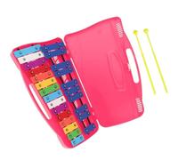 Professional 25 Note Perfectly Tuned Glockenspiel Xylophone Percussion With Box Glockenspiel Percussion Instrument (Color : Pink)