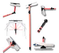 Professional 3.5M Extendable Window Cleaning Kit | Heavy Duty Telescopic Pole with Removable Squeegee, Microfibre Mop & 180° Adjustable Head