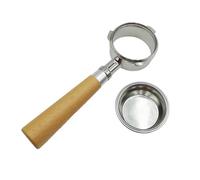 Professional 3 Ear 58mm Bottomless Portafilter Espresso Machine Parts Replacement Accessories Professional Coffee Gear with Wood Handle