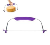 Professional 3-in-1 Cake Leveler & Slicer Tool - Stainless Steel Adjustable Cake Cutter for Baking, Layer Leveling, and Precision Cake Decorating (Purple, Non-Slip Handle)
