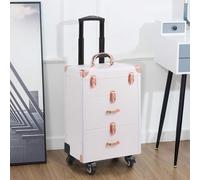 Professional 3 in 1 Cosmetic Trolley Case Makeup Box on Wheels