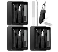 Professional 3-in-1 Pedicure Clipper Set, Three Sets of Eagle Beak Beveled Nail Clippers, Premium 3-Piece Eagle Beak Nail Clipper Set, 25 Degree, Anti-Splash Slanted, for Seniors Thick Nails (3 Sets)