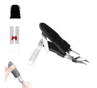 Professional 3-in-1 Pedicure Clipper Set, Ultra Sharp Gear Lock Pedicure Set with Long Anti-Slip Handle & Glass File, Heavy Duty Stainless Steel Nail Grooming Tools for Men Seniors (#01)