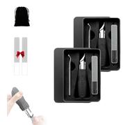 Professional 3-in-1 Pedicure Clipper Set, Ultra Sharp Gear Lock Pedicure Set with Long Anti-Slip Handle & Glass File, Heavy Duty Stainless Steel Nail Grooming Tools for Men Seniors (2*#02)