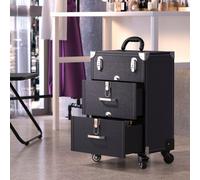 Professional 3-in-1 Rolling Cosmetic Cases Makeup Trolley Nail Luggage Storage Organizer