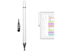 Professional 3-in-1 Stylus with White Metal Barrel, High-Precision Pen for Tablets, Phones, Digital Calendars, and Video Editing
