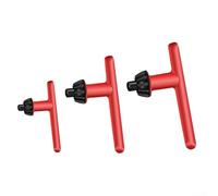 Professional 3-Piece Carbon Steel Drill Chuck Key Set Metal Hand Tool Kit Drill Bit Wrench for Drill Press Workshop Equipment 10mm 13mm 16mm Red