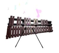 Professional 30 Note Glockenspiel Xylophone Instrument Foldable Portable Lightweight Wooden Frame 5mm Thick Aluminum Bars Percussion Musical Instrument with Carrying Bag 2 Mallets (Coffee)