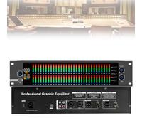 Professional 31 Bands EQ Equalizer, 2-Channel Graphic Equalizer, 10 Preset Modes, Automatic Noise Reduction, LED Light Display Audio Equalizer for Recording Studio