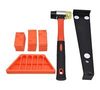 Professional 33Pcs Laminate Flooring Installation Kit with Heavy Duty Hammer Pull Bar Spacers Tapping Block for Wooden Floor DIY Home Improvement Projects Durable Orange Black Red