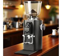 Professional 350W Coffee Grinder - Flat Burr Electric Espresso Grinder with 9 Settings, LED Display, 450g Bean Hopper, Double Dosing, Perfect for Home & Café Use