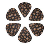 Professional 351 Shape Guitar Picks Fire Angry Tiger, 6 Pack Celluloid Paddles for All Guitars & Mandolin, Light-Medium-Heavy Set