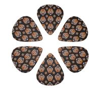 Professional 351 Shape Guitar Picks Fire Angry Tiger, 6 Pack Celluloid Paddles for All Guitars & Mandolin, Light-Medium-Heavy Set