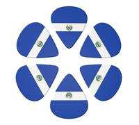 Professional 351 Shape Guitar Picks National Flag Of World El Salvador, 6 Pack Celluloid Paddles for All Guitars & Mandolin, Light-Medium-Heavy Set