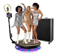 Professional 360° Photo Booth for Party & Wedding, Machine, Remote Control Automatic Spin Camera Booth, Includes Free Custom Logo, Flight Case, and Ring Light, Create Unforgettable Moments at Events