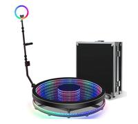 Professional 360° Photo Booth for Party & Wedding, Remote Control Automatic Slow Motion Spin Camera Booth with Ring Light, Free Custom Logo, Includes Flight Case