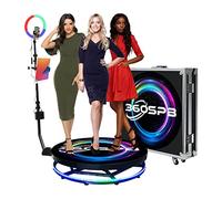 Professional 360° Photo Booth for Party & Wedding, Spin Automatic Camera Booth with Ring Light Extendable Stand, Free Custom Logo, for Business, Events, Parties