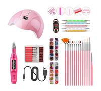 Professional 36W Nail Dryer Kit with Nail Polishing Grinder & Rhinestones -Gel Curing Lamp, Dotting Tools & Striping Tapes - Perfect Set for Nail Artists & Beginners