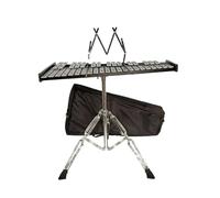 Professional 37 Note Glockenspiel Metal Xylophone Bell Percussion Instruments For Beginners And Students (Color : With music stand)