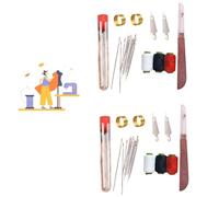 Professional 37PCS Sewing Kit - Heavy Duty Needles & Upholstery Thread w/Thimbles, Seam Ripper & Storage | Beginner to Expert Repair Set for Carpets, Shoes, DIY Crafts (2 Sets)