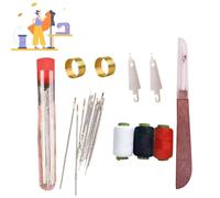 Professional 37PCS Sewing Kit - Heavy Duty Needles & Upholstery Thread w/Thimbles, Seam Ripper & Storage | Beginner to Expert Repair Set for Carpets, Shoes, DIY Crafts (1 Set)