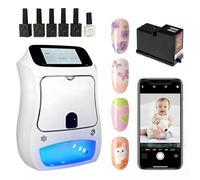Professional 3D Nail Printer with 5-Inch Touchscreen, App Support, 4800DPI Precision, 3000+ Built-In Nail Art Designs, Smart Recognition Sensor, DIY Custom Photo Printing for Home or Salon