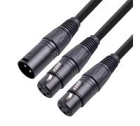 Professional 3Pin XLR Male to Dual Female Mic Cord for Digital Decoders (100cm)